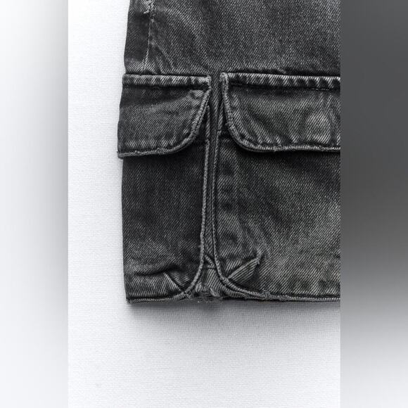 Zara DENIM CARGO SKIRT TRF Size Extra Large XL - Picture 9 of 13
